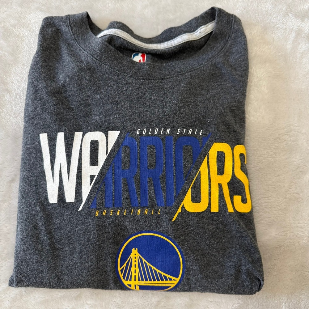 Golden State Warriors Long Sleeve‎ NBA T Shirt Kids Size XL (18-20) Gray